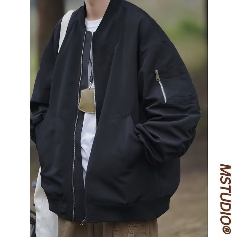Coat Men's Autumn American Style vintage Fashion Brand Retro High-end Men's Loose Bomber Jacket Work Wear