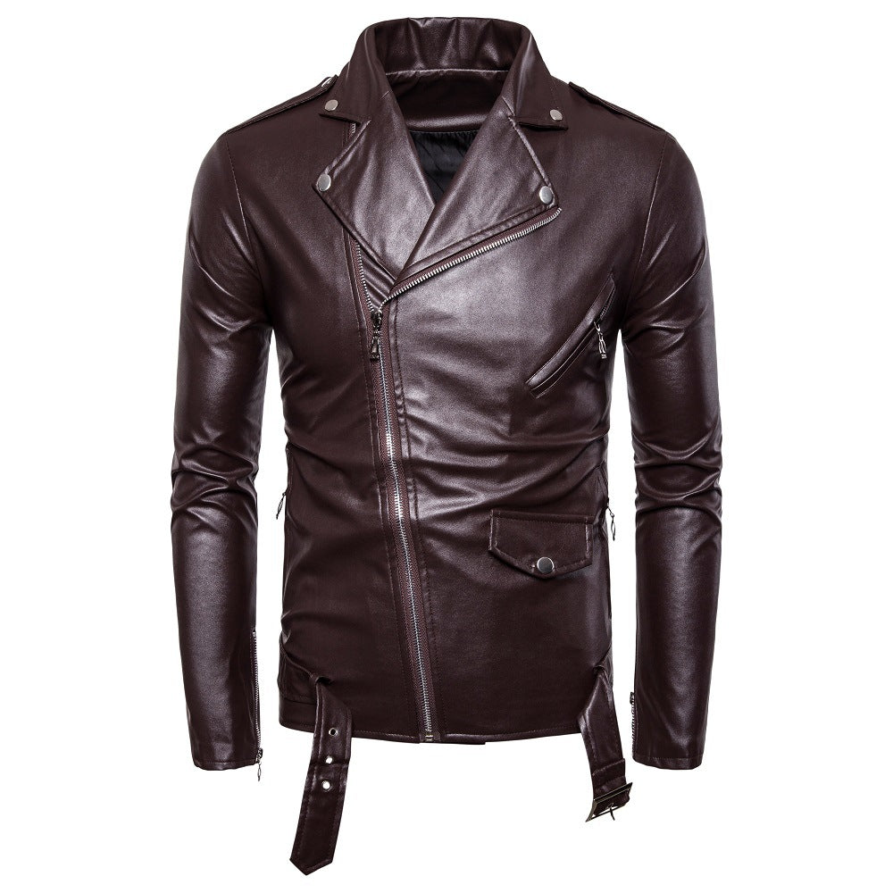 Leather Jacket Men's 2024 New Top Autumn Fashion Spring Korean PU Biker Wear Slim-Fit Winter Leather Jacket