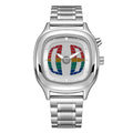 Millennium Y2K Digital Display Scrolling Square Watch Men's Sports Steel Band Dual Display Niche Second-Hand Watch Vintage Watch