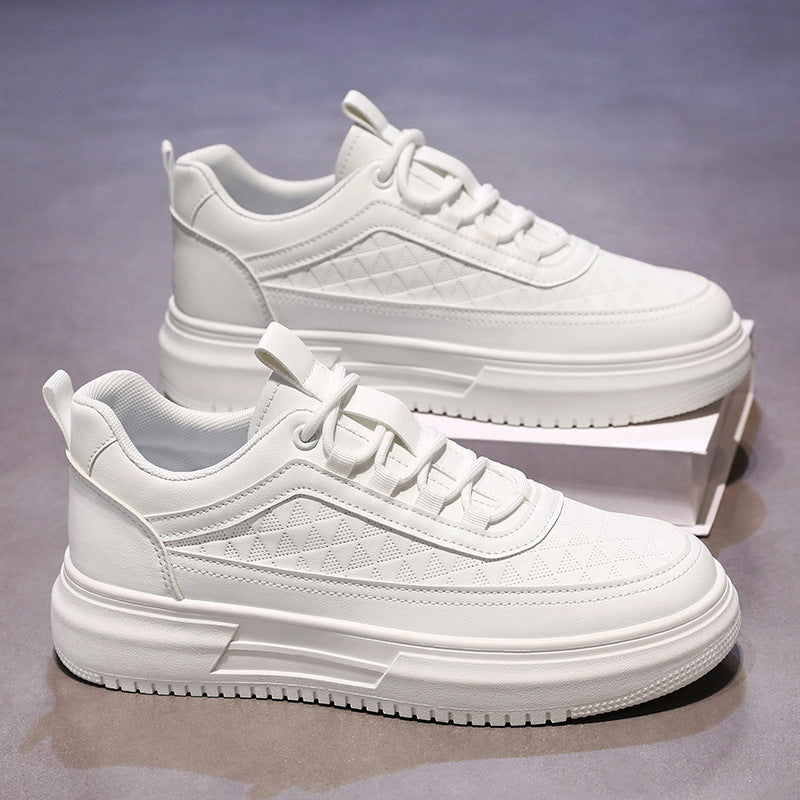 Spring Men's Shoes New Breathable White Shoes Men's Korean-style Trendy All-match Thick-soled Sports Casual Sneakers Trendy Shoes