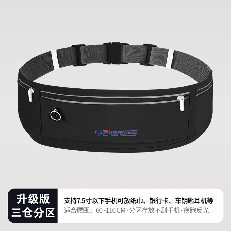 Running Waist Bag Men's and Women's Sports Mobile Phone Bag Personal Fitness Travel Equipment Outdoor Morning Running Invisible Waterproof Belt