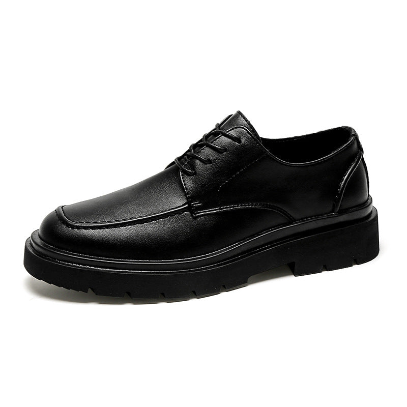 Men's Shoes New British Men's Casual Business Formal Wear Thick Bottom Lace-up Youth Suit Leather Shoes Men's Korean Style WF596