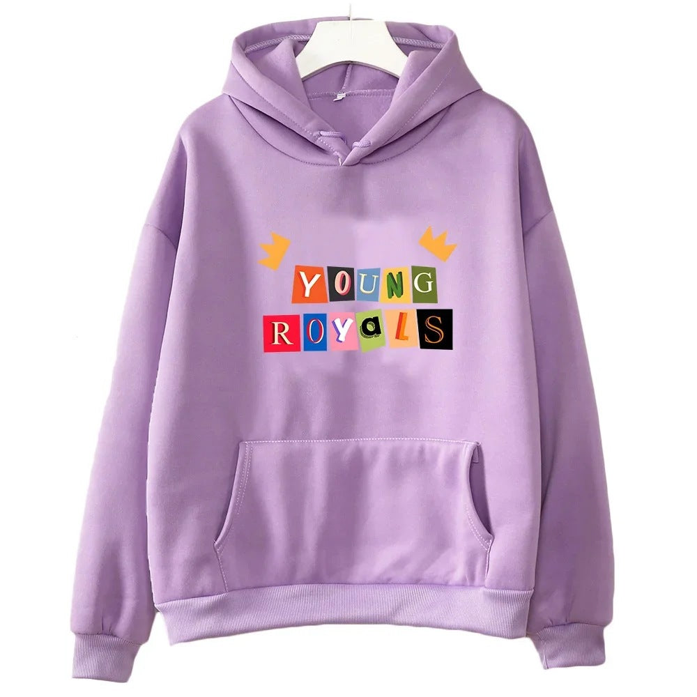 Printed Hoodies for Men and Women, Fleece Sweatshirts, Soft and Plaid Pullover, Loose Warm Hoodies