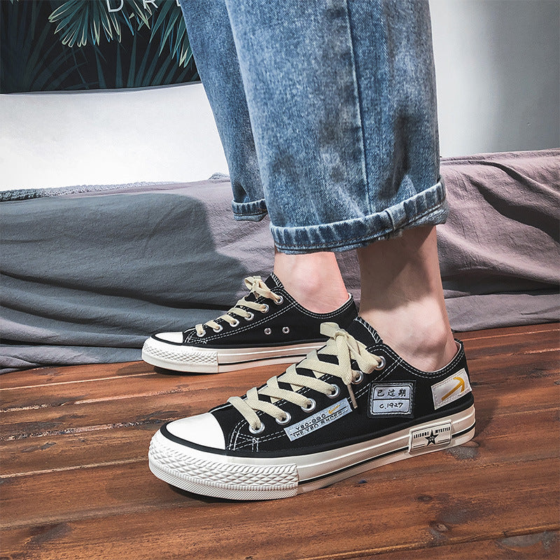 New Low-top Canvas Men's Shoes Summer Breathable Casual Korean Fashionable Men's Shoes All-match Sports Student Sneakers
