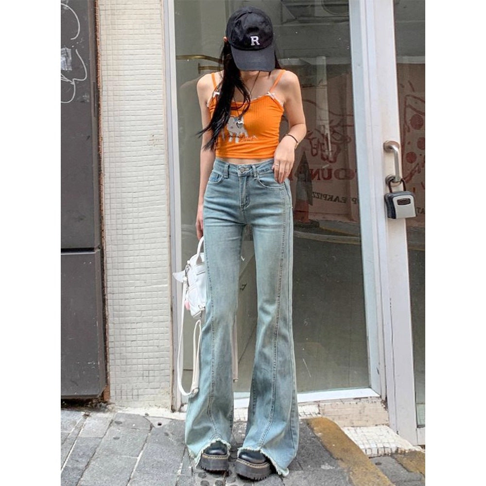 Petite Women's 2025 New High-Waisted Versatile Slim-Fit Stretchy Flared Jeans for a Trendy Look