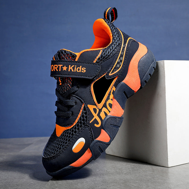 Boys' Sports Shoes 2025 Summer New Breathable Hollow Frame Shoes Versatile Casual Sports Shoes for Middle and Large Children Wholesale
