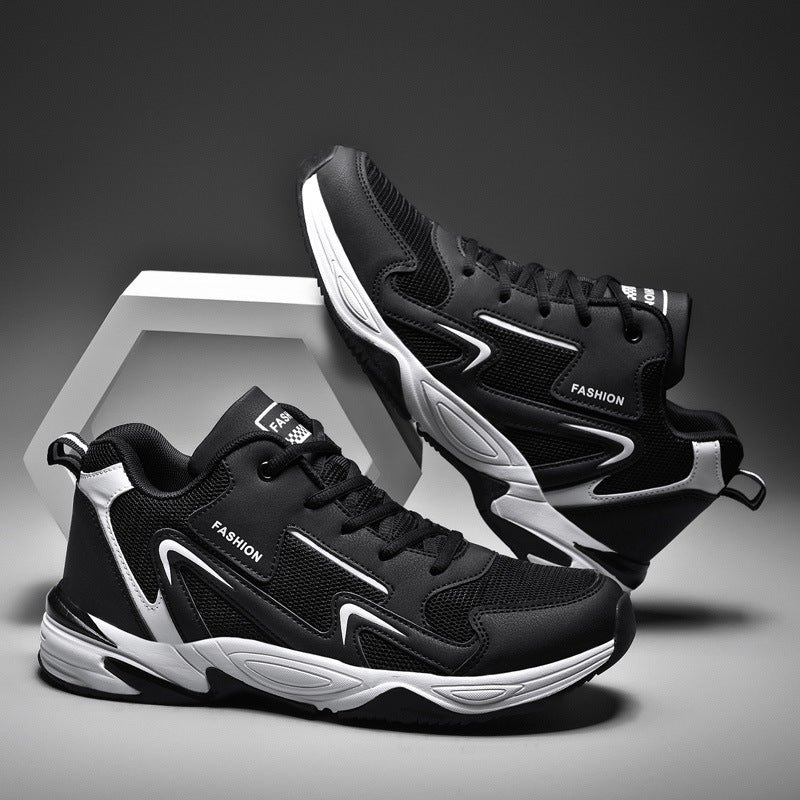 Breathable Mesh Sneakers Trendy Men's Shoes Size 47-48 Dad Shoes White Versatile Men's Sneakers