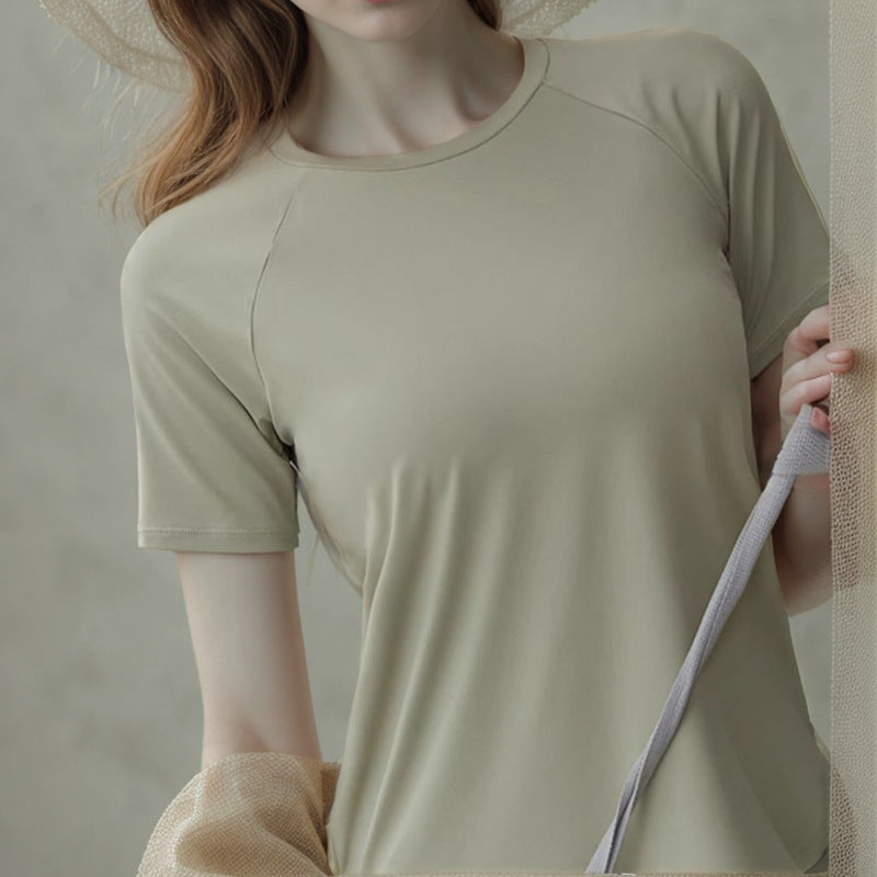 Sports Tops for Women, Loose-Fitting Running and Fitness Clothes, Short-Sleeved T-Shirts, Pilates and Yoga Clothes, Quick-Drying and Comfortable to Wear Outside