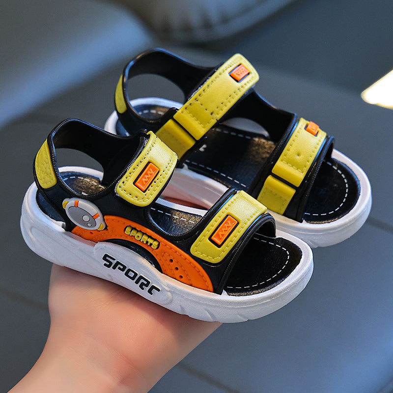 Boys Sandals 2024 New Summer Children's Shoes Small Medium Large Children's Soft Sole Little Boy Baby's Beach Shoes Trendy Shoes