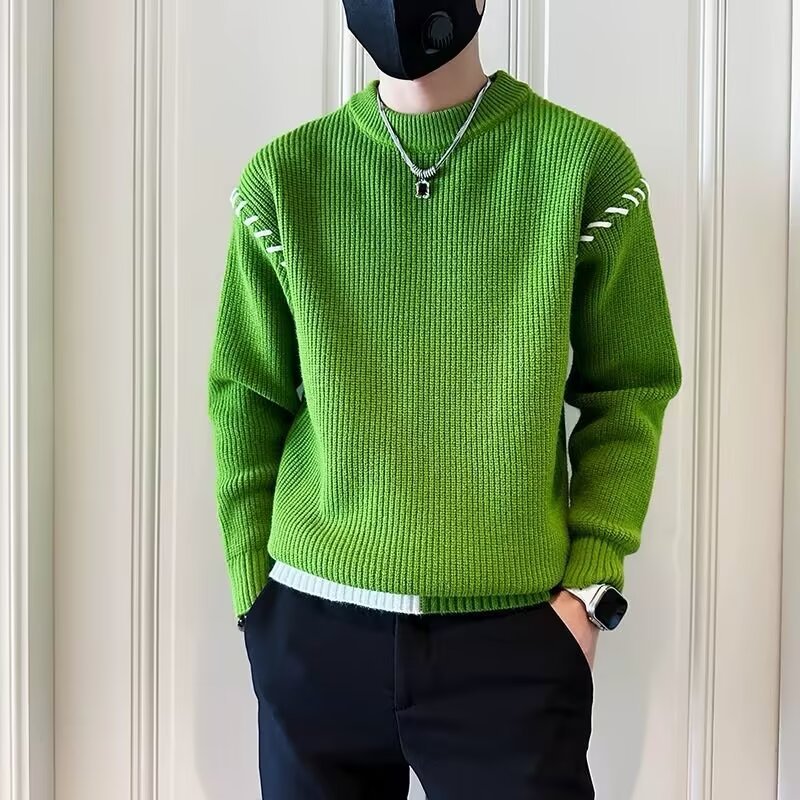 Autumn and winter new men's sweater high-end soft and comfortable sweater base fashion versatile trendy men's sweater