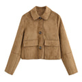 2025 New Autum Women's Clothing European and American Style Fashionable Simple Suede Jacket Jacket 4968224