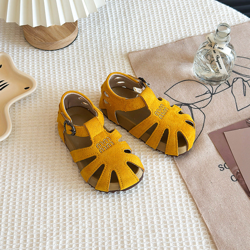 2025 New Summer Children's Shoes Children's Soft-Soled Sandals Girls Breathable Sandals Sports Shoes Baotou Hollow Children's Shoes