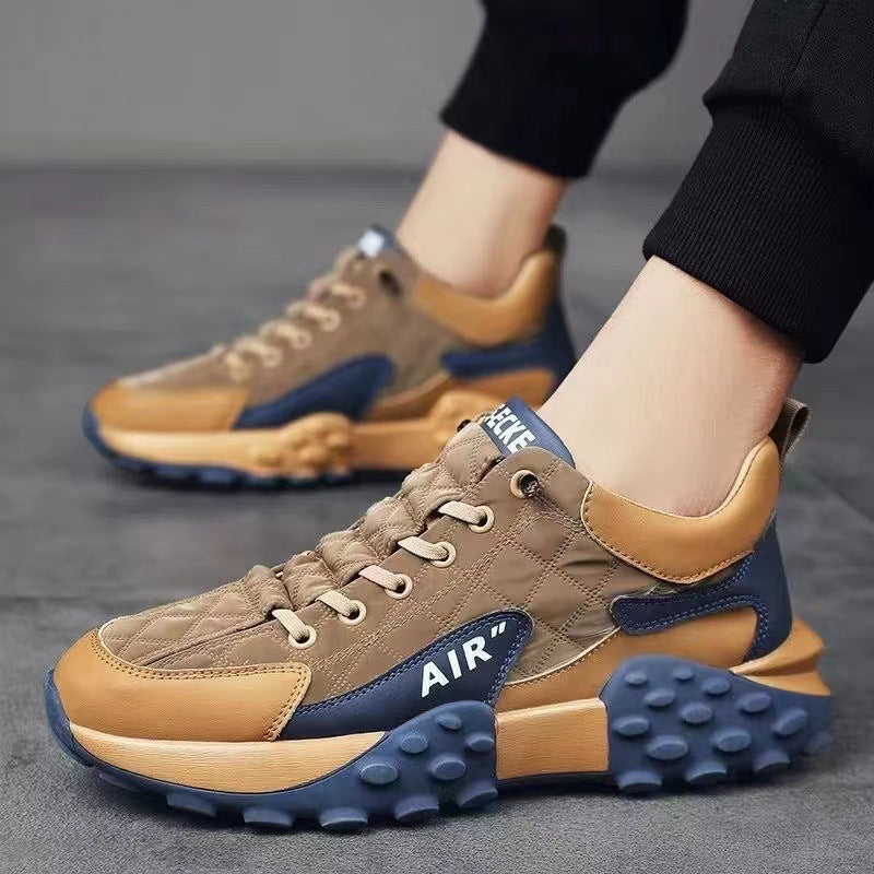 2025 Summer Men's Sports Shoes, Breathable Round-Toe Lace-Up Casual Shoes, Plastic Sole, Lightweight Mesh Lining