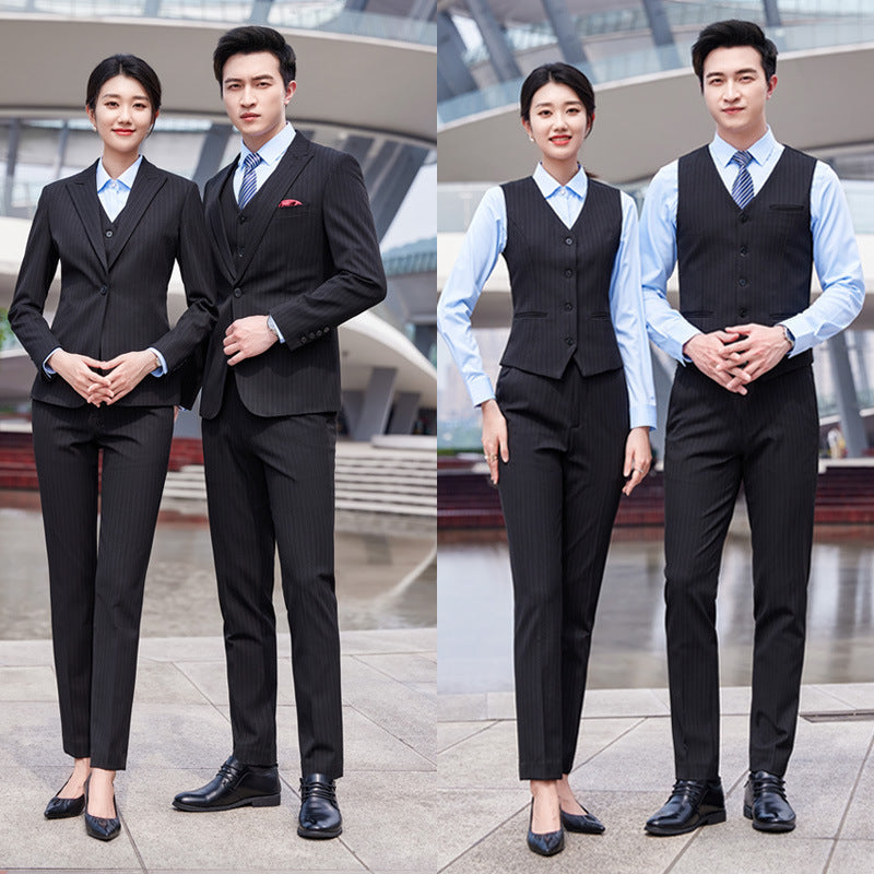 Autumn and winter new men's and women's same style business attire 4S shop business suit suit slim temperament hotel formal overalls