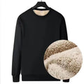 Autumn and Winter Velvet Thickeneded Sweatshirt Men's Lamb Velvet Round Neck Black Bottoming Loose Thermal Intimates Men's Top