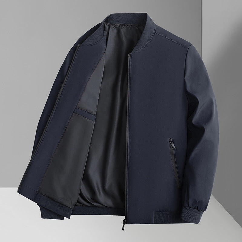 Jacket Men's Spring and Autumn New Arrival Middle-Aged Dad's Casual All-Match Outerwear Solid Color Trendy Coat Jacket