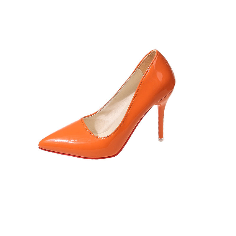 Candy Color High Heels for Women 2025 New European and American Style Pointed Toe Stiletto Heels Fashion Women's Shoes Flats Large Size 35-4