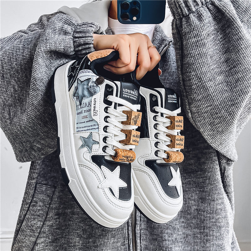 Meiretu Star Shoes Original Couple Shoes Men's and Women's Summer Versatile White Shoes 2025 New Men's and Women's Sneakers 982