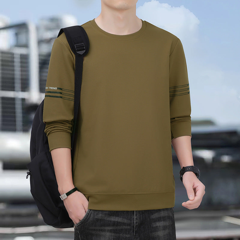 Cross-Border Wholesale Men's Sweatshirts Trendy Brand High-End Spring and Autumn 2025 New American Style Crew Neck Youth Long-Sleeve Boys