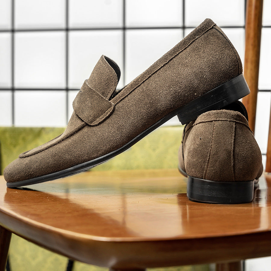 [One piece is also ex-factory price] Business Casual British Fleece Leather Men's Shoes Leather Men's Penny Loafers