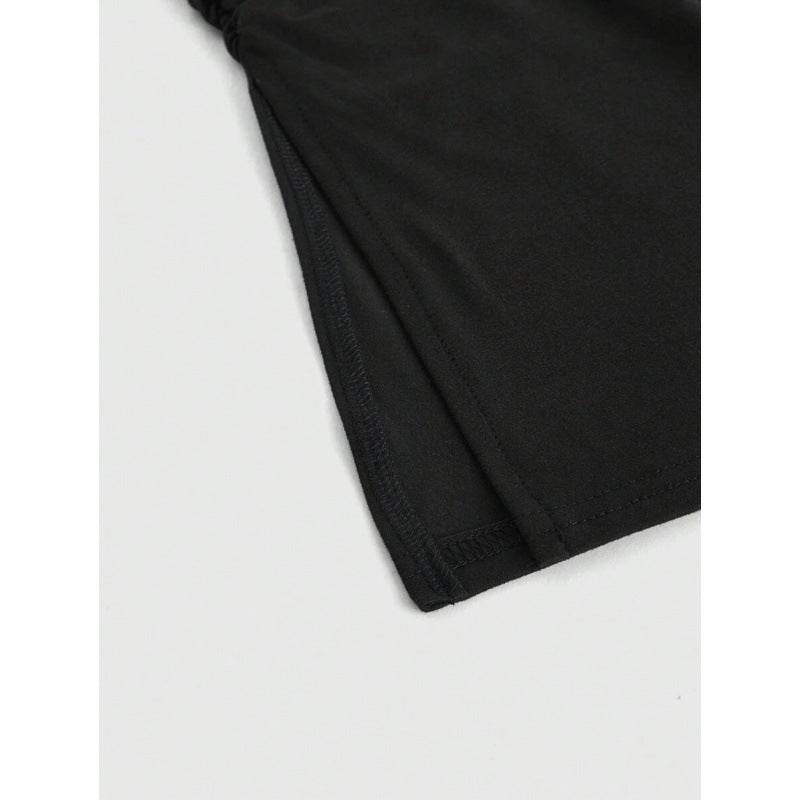 Cross-Border Women Tops Blouses Tee Punk Style Y2K Printed Slit Design Women's
