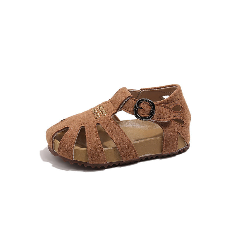 2025 New Summer Children's Shoes Children's Soft-Soled Sandals Girls Breathable Sandals Sports Shoes Baotou Hollow Children's Shoes