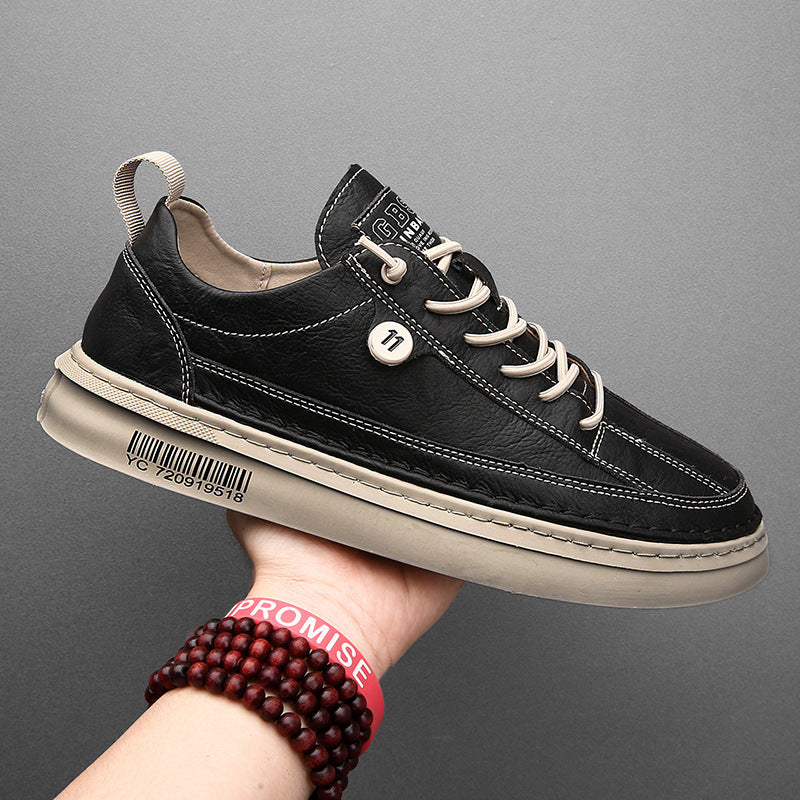 Autumn New Men's Versatile Korean-Style Sneakers, Comfortable and Lightweight Wholesale Casual Pu Men's Shoes, Trendy Brand