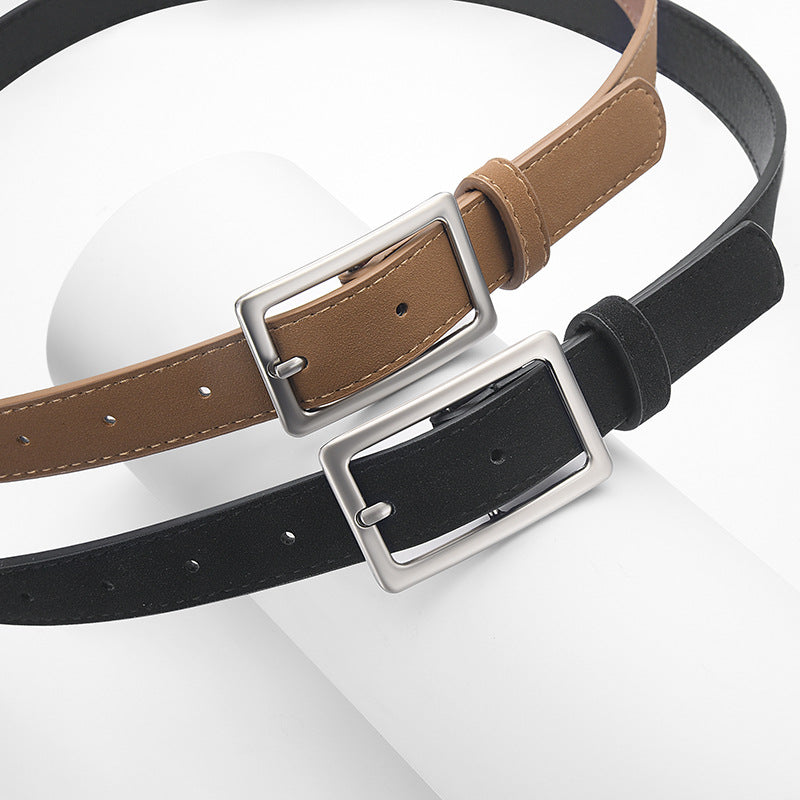 Men's Youth Belt Women's Casual All-match Belt Korean-style Belt Business Trousers with School Uniform Frosted Belt Women