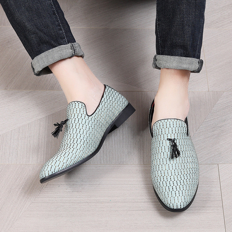 Cross-Border Men's Shoes, Men's Breathable Slip-On Loafers, Casual Shoes, Men's Leather Shoes, Men's Summer Non-Smelly Shoes, European and American Style