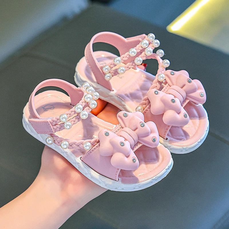 New Children's Bow Princess Sandals Soft Sole Girls Baby Soft Sole Cute Summer Girls Cute Sandals