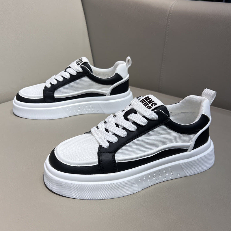 Men's Shoes 2024 New Comfortable Soft Sole Distinctive Trendy Men's Thin All-match Fashionable Ins Niche Design Breathable Sneakers