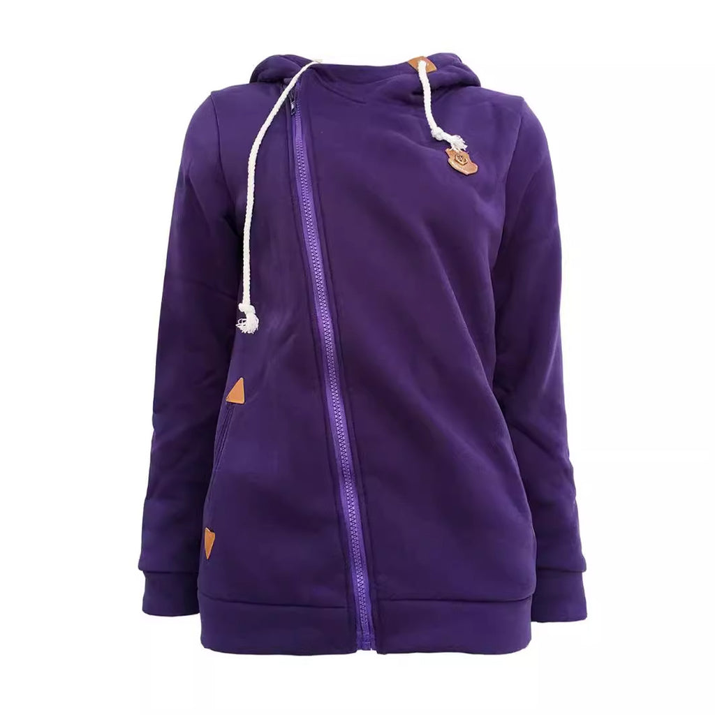 Wish AliExpress New European and American Sweatshirt Cardigan Side Zipper Hoodie Jacket Women's Clothing