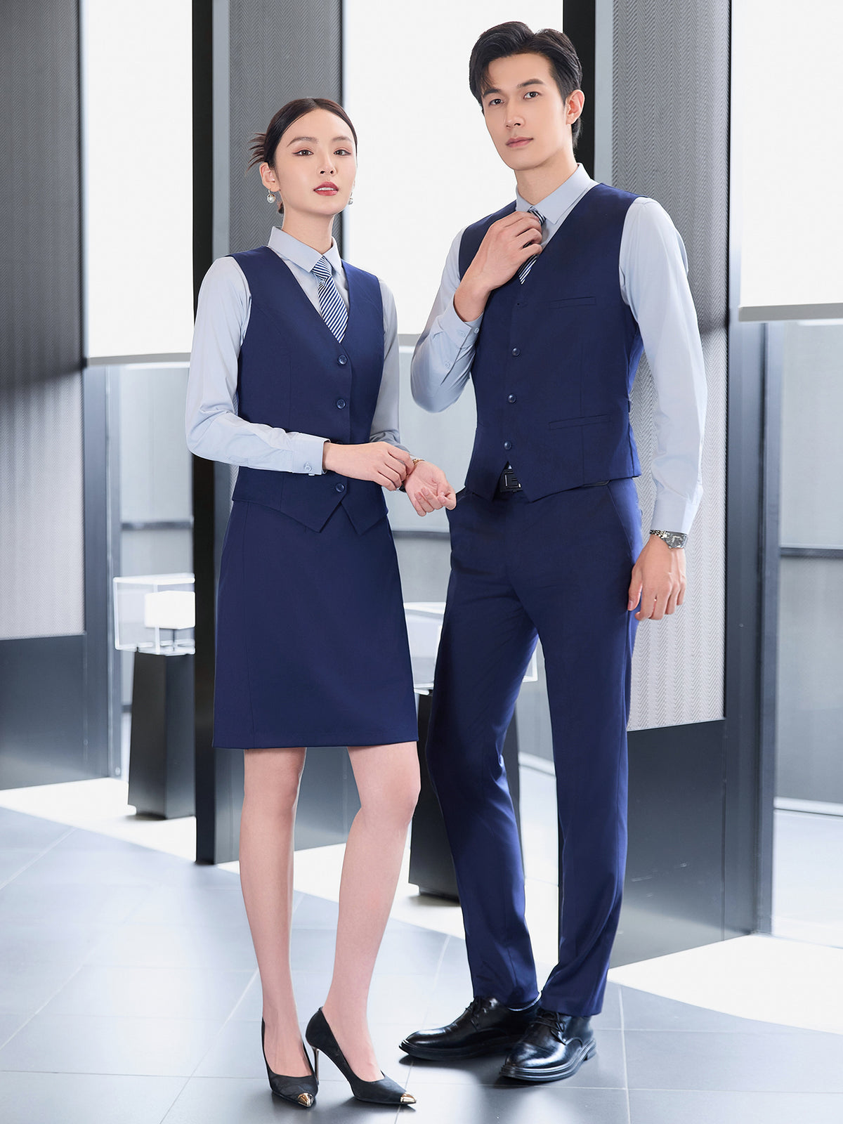 High-End Suit Suits for Men and Women, Professional Formal Wear, 4S Store Real Estate Property Workwear, Blue Suit Suits, Work Clothes