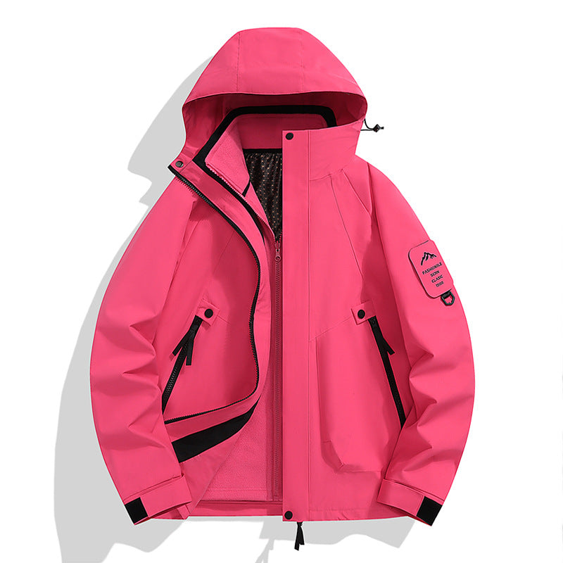 Jacket for Autumn and Winter, 25 Styles of Warm Coats, Windproof and Waterproof Outdoor Jackets, Detachable Two-Piece Set, Couple's Hiking Clothing