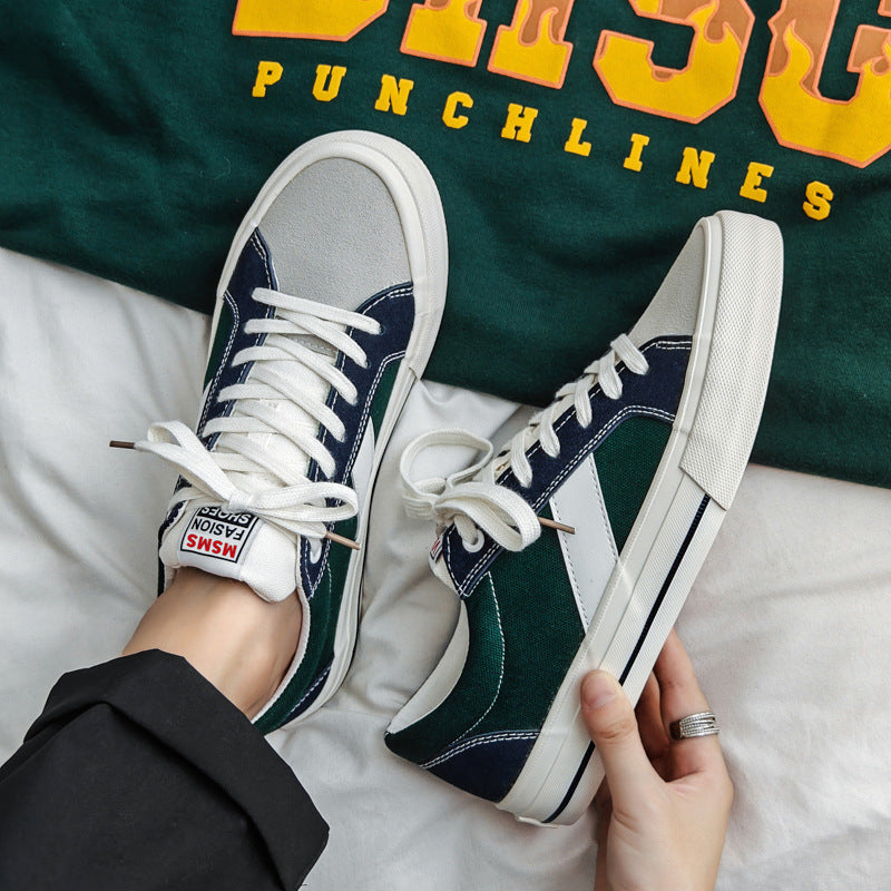 Spring and Autumn Retro Couple's Sneakers New Breathable Canvas Shoes Men's Trendy Casual Shoes Men's Skateboard Shoes Men's - Clear