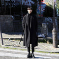 Autumn and winter woolen trench coat men's long over-the-knee Korean overcoat men's mid-length cotton and thickening woolen coat trendy
