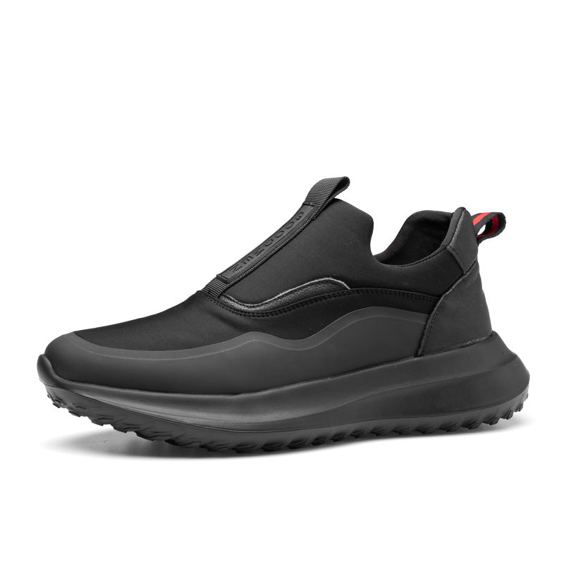 Men's Shoes, Autumn Breathable Thick-Soled Casual Shoes, Men's Spring and Autumn New Lightweight Soft-Soled Slip-On Round-Toe Loafers, Black