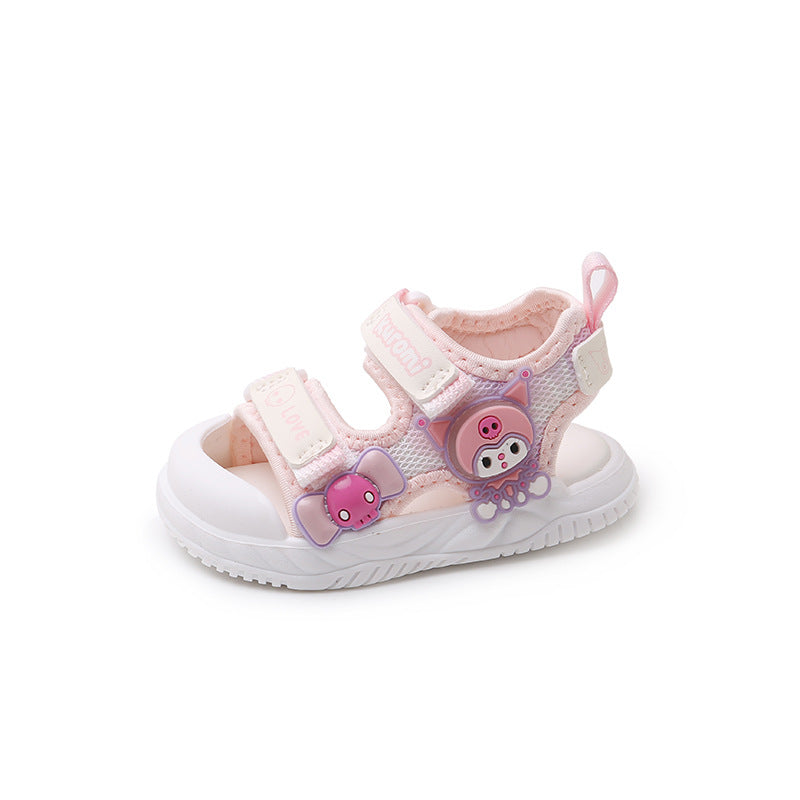 Girls Princess Sandals 2025 Summer New Little Girl Beach Shoes Children's Soft Sole Baby Shoes Cartoon Sandals
