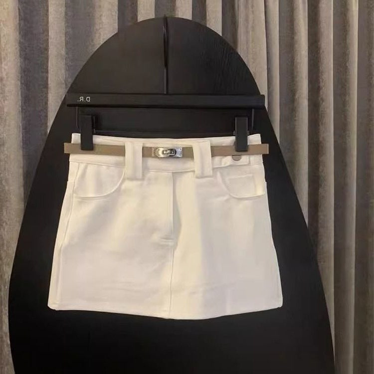 Spring and Autumn New High-Waisted Hip-Hugging Skirt, Slimming and Height-Enhancing Short Skirt, Anti-Exposure Design, Half-Body Skirt, Suit Hip-Hugging Skirt