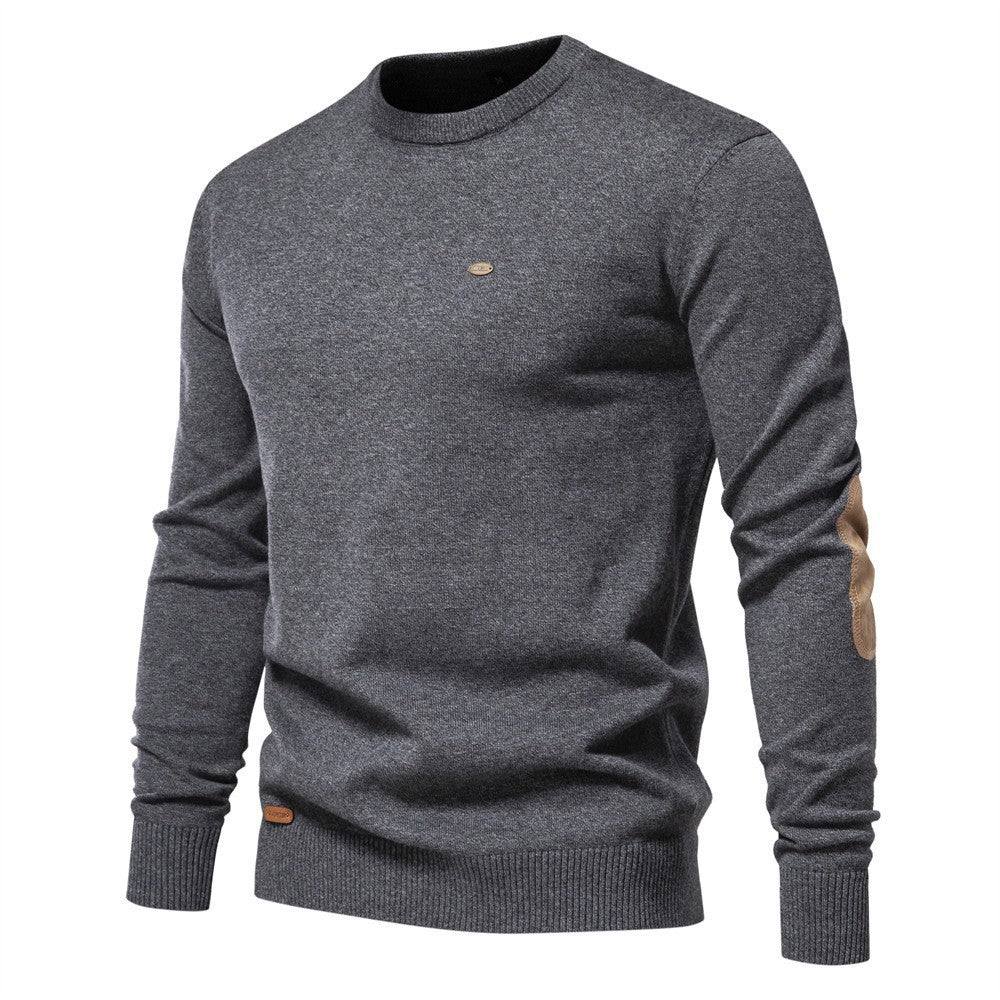 Men's 2023 Men's Sweater European Size Cross-Border Casual Men's Round Neck Autumn and Winter Pullover Sweater Easiest for Match New Cotton