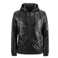 Men's Leather Jacket Cross-border Wholesale Factory Amazon Leather Men's Hooded Slim Fit Korean Motorcycle Casual Jacket