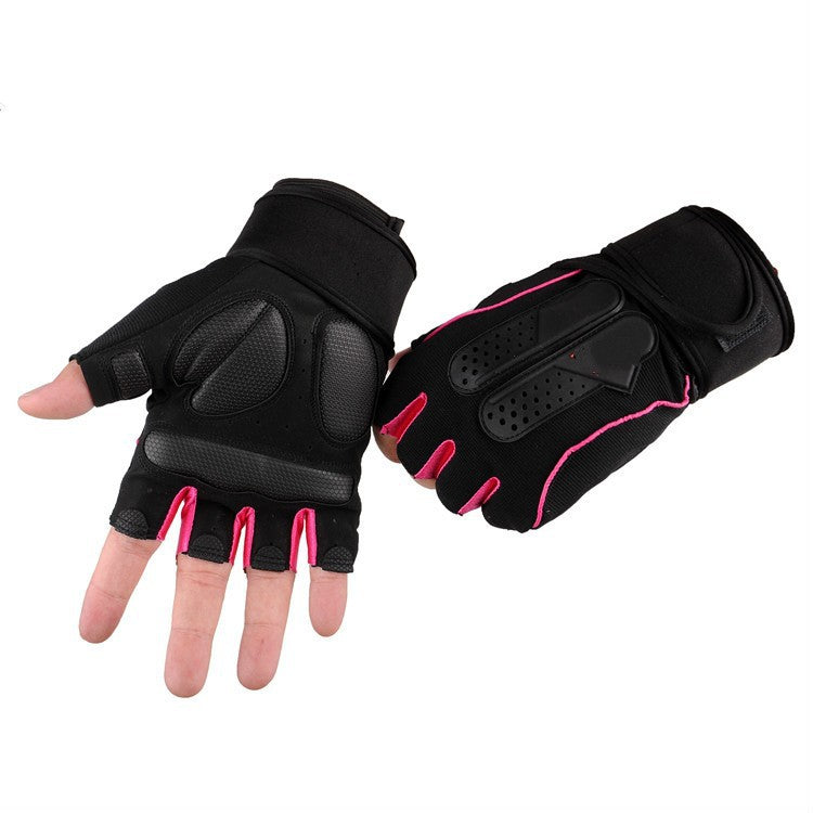 Wholesale Men's and Women's Fitness Gloves Half-Finger Breathable Cycling Dumbbell Equipment Training Extended Wrist Gloves Export Jsa1