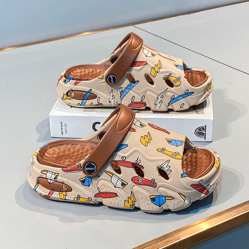 Children's Sandals for Boys and Girls, New Summer Flip-Flops, Soft-Soled Home Hot Style Outer Wear Two-Wear Sandals for Small and Medium-Sized Kidsren and Girls