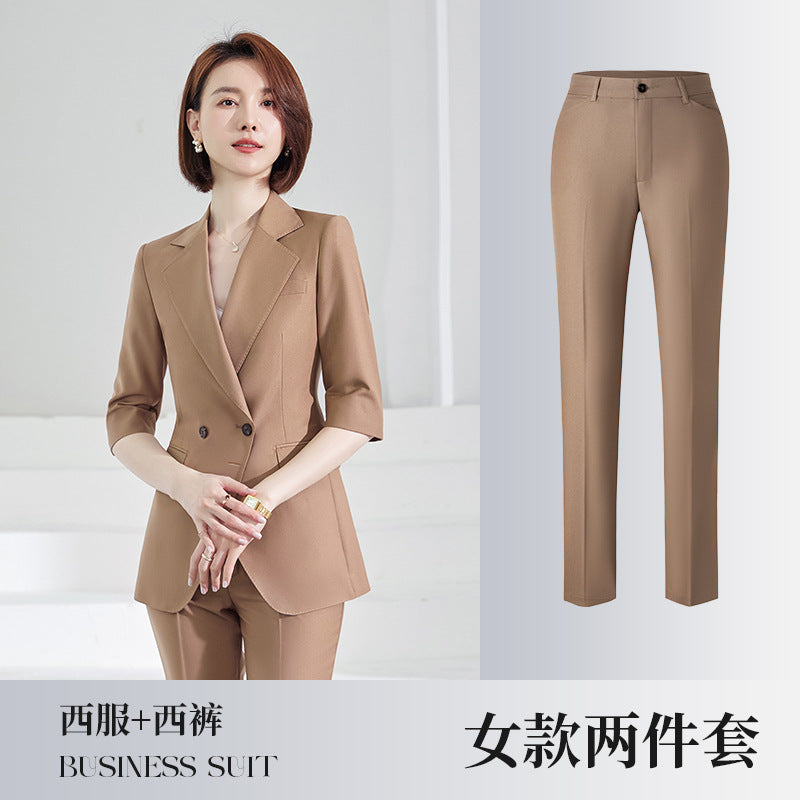 Women's Mid-sleeve suit Korean-style slim-fit professional formal wear business workwear uniform property administrative work clothes