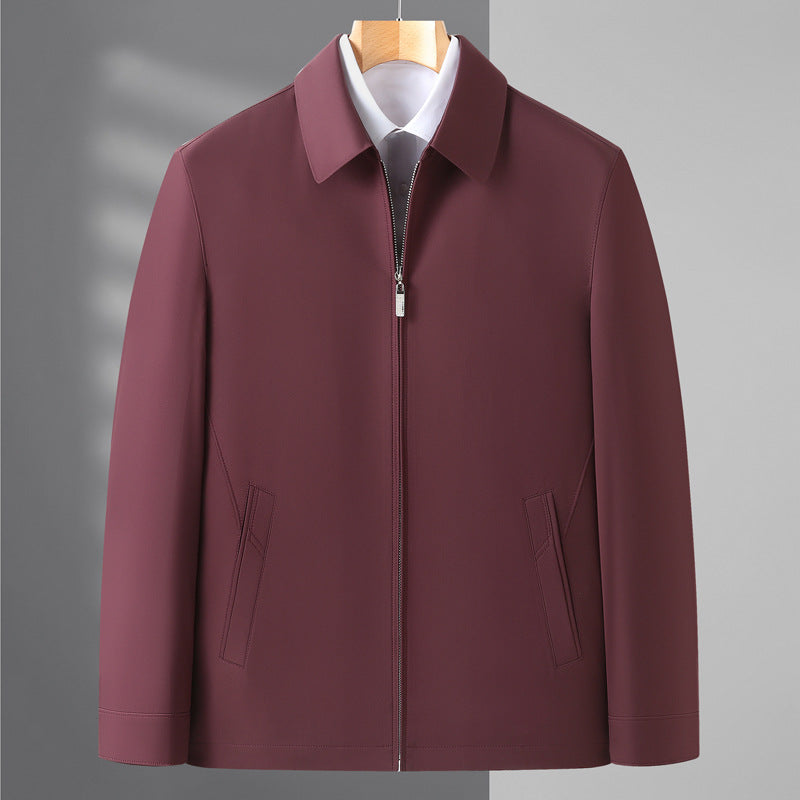 Jacket Coat Men's Autumn New Business Casual Loose Lap Upper Clothes for Middle-aged and Elderly Dad Men's Jacket