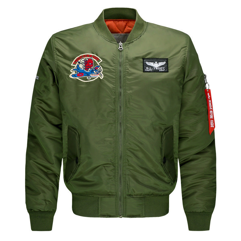 Spring and Autumn Men's One Coat Japanese Aviator Jacket Baseball Shirt Men's Fashion Youth Jacket Coat Chubby Size