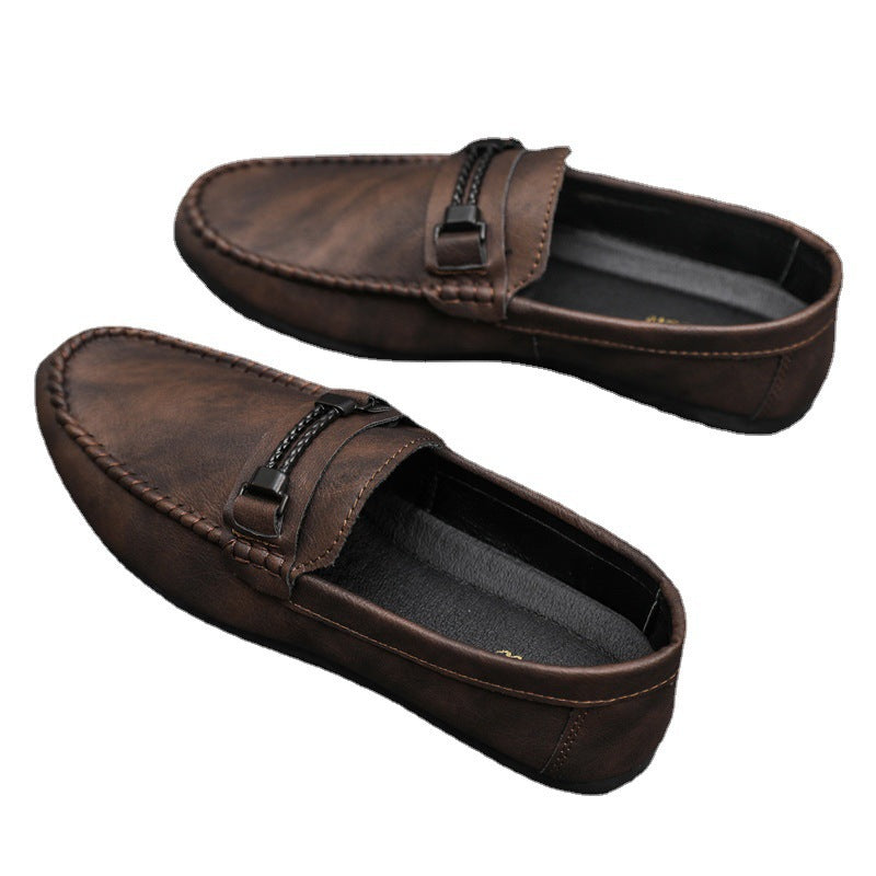 High-End Formal Summer Soft-Soled Business Work Waterproof Lightweight Leather Men's Loafers Men's Thick-Soled Breathable Shoes