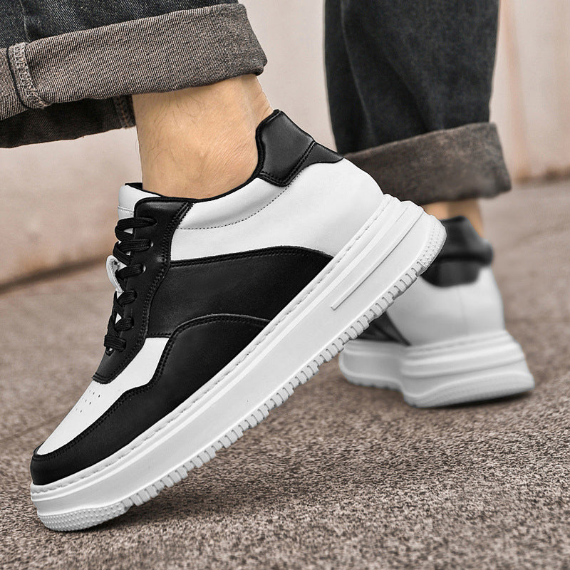 Spring Invisible Inner Height Increase 8cm Men's Shoes Breathable Sports Shoes Trendyy Height Increasing Shoes White Shoes Casual Versatile Sneakers