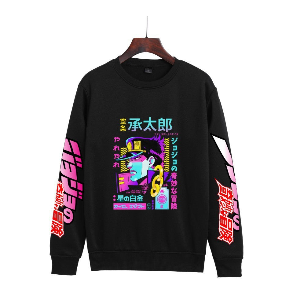 Cross-border Hot Hoodie JOJO's Wonderful Adventure Popular Printing Casual Men's and Women's Round Neck Sweater Autumn and Winter Fashion Spot