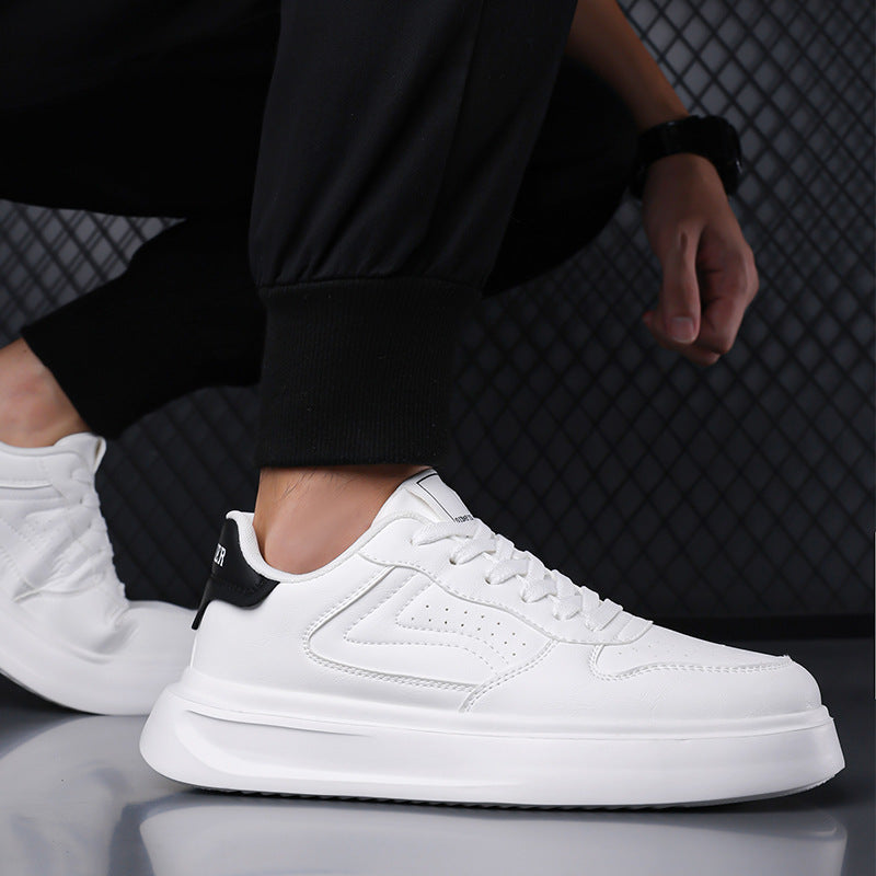 Men's Shoes New Style 2025 Summer Breathable Trendy Niche Versatile Leather Casual Sports Thick-Soled Wear-Resistant Men's Sneakers